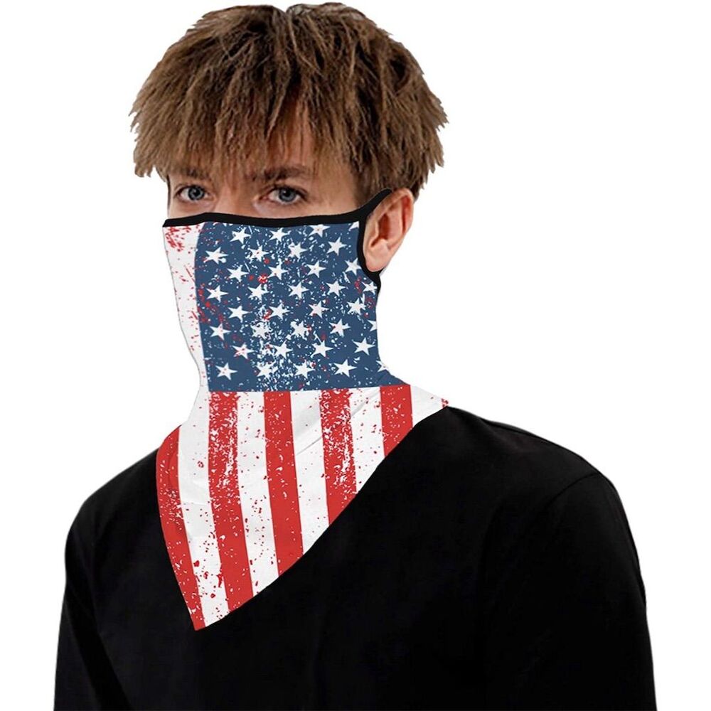 AIEOE American Flag Neck Gaiter Bandana Face Mask Scarf Unisex Multicolor
